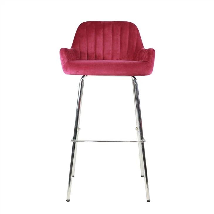 ব্রেকফাস্ট জন্য আধুনিক Ergonomic ধাতু পা ফ্যাব্রিক কভার বার চেয়ার